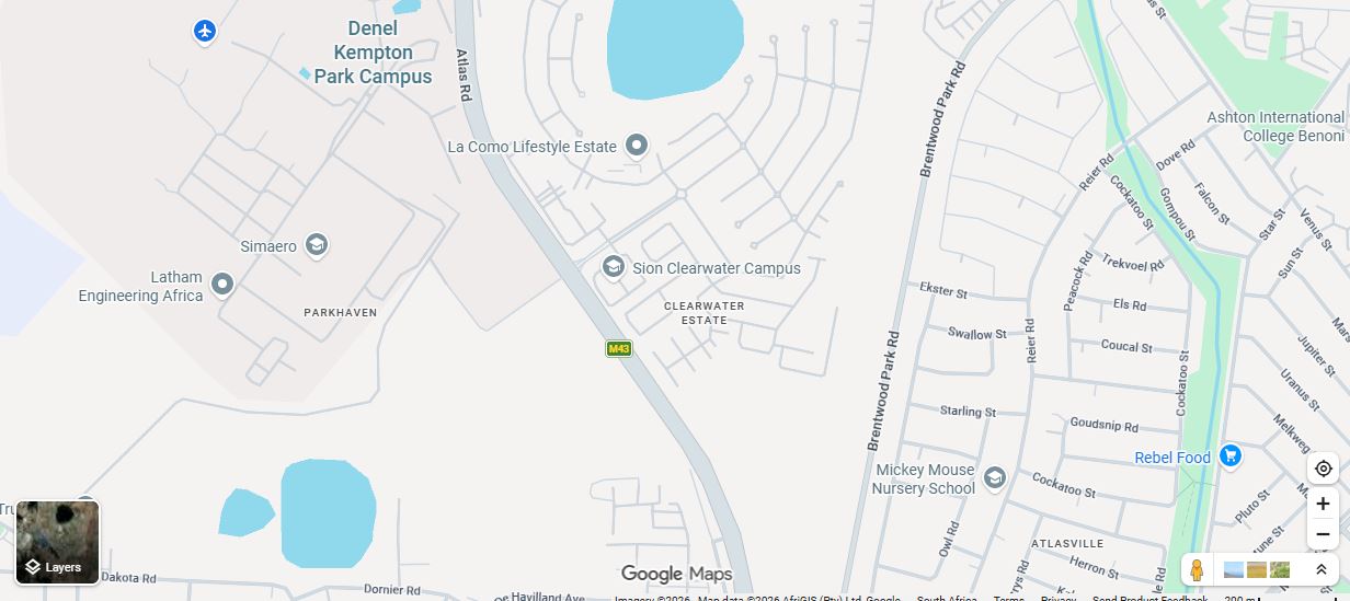 Map of Sion Clearwater Campus, Atlas Road, Parkhaven, Boksburg